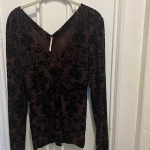 Free People Sheer Velvet Top